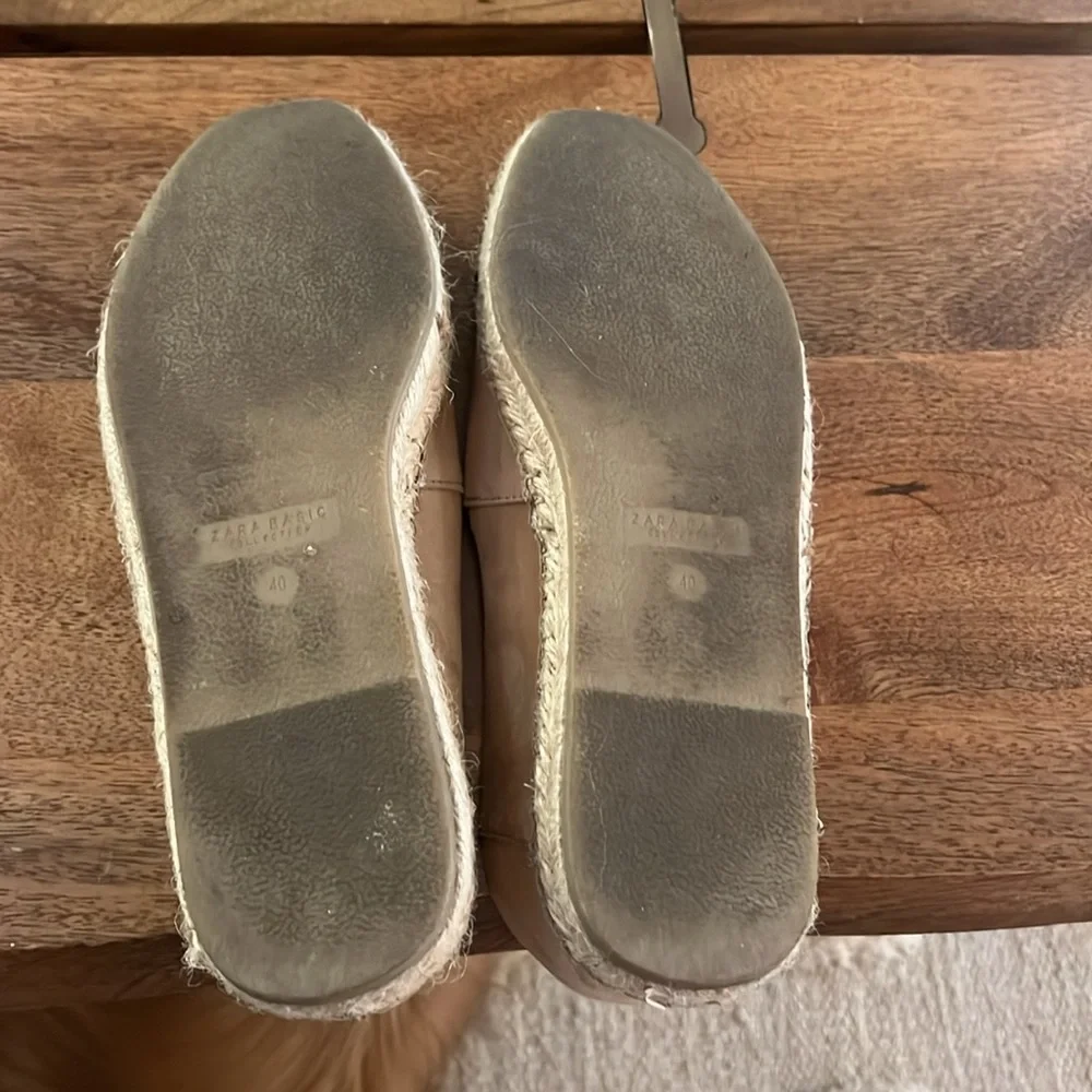 Zara Espadrilles Size 40 (US 9) Black and Tan Suede
